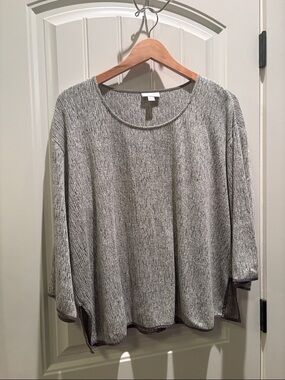 Light Gray Textured Knit Pullover